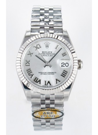 Rolex Super Clone Datejust ETA 2688 Movement 31MM Reloj Acero Inoxidable y Dial Romanos