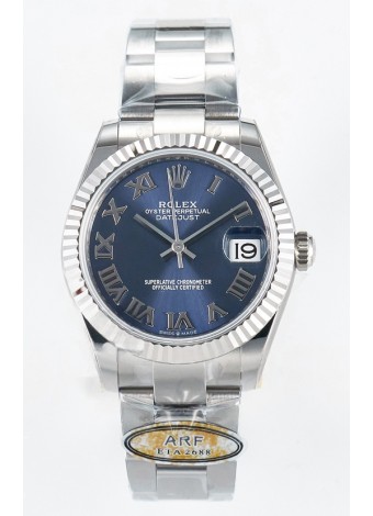 Rolex Super Clone Datejust ETA 2688 Movement 31MM Reloj Acero Inoxidable Dial Azul Romanos