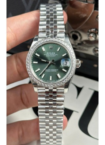 Rolex Super Clone Datejust ETA 2688 Movement 31MM Reloj Caja Acero Inoxidable Dial Verde