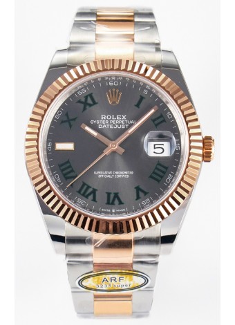 Rolex Super Clone Datejust ETA 3235 Movement 41MM Reloj Chapado en Oro Rosado Dos Tonos Dial Romanos