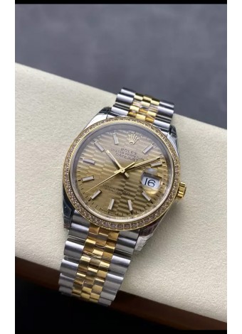 Rolex Super Clone Datejust Movimiento ETA 3235 36MM Reloj Suizo Oro Amarillo Dos Tonos
