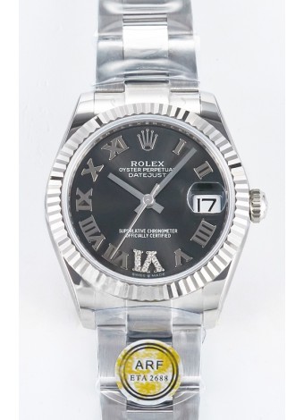 Rolex Super Clone Datejust ETA 2688 Movement 31MM Acero Inoxidable Reloj Dial Gris 