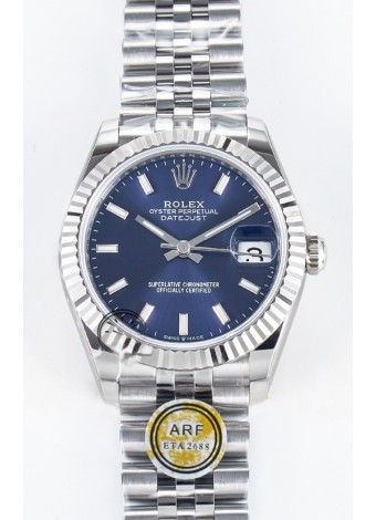 Rolex Super Clone Datejust ETA 2688 Movement 31MM Reloj Acero Inoxidable Dial Azul