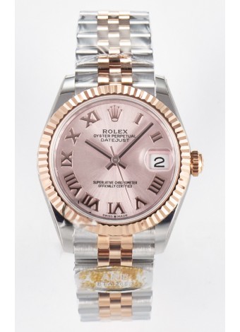 Rolex Super Clone Datejust ETA 2688 Movement 31MM Oro Rosado Dos Tonos Suizo Dial Champange