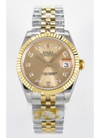 Rolex Super Clone Datejust ETA 2688 Movement 31MM Caja y Dial Oro Amarillo Dos Tonos