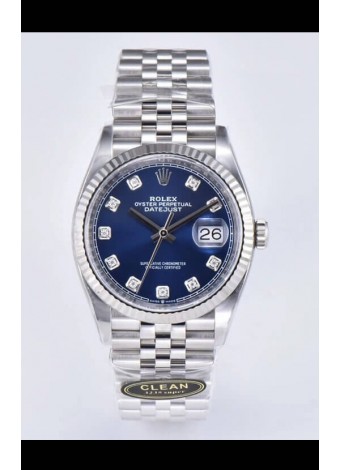 Rolex Datejust 126234 36MM Réplica Suiza en Acero 904L Dial Azul Réplica Espejo 1:1