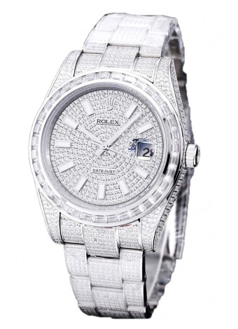 Rolex Datejust 41MM Réplica Suiza - Edición Iced Out Dial en Diamantes