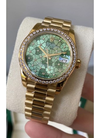 Rolex Datejust M278248 31MM Réplica Suiza en Oro - Dial Verde Motivo Calidad Espejo 1:1