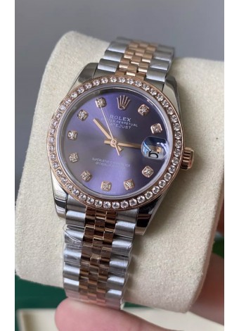 Rolex Datejust M278381RBR 31MM Réplica Suiza Oro Rosado de Dos Tonos - Dial Azul Calidad Espejo 1:1