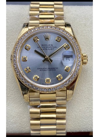 Rolex Datejust 31MM Reloj Suizo en Acero 904L Oro Amarillo Réplica Espejo  1:1