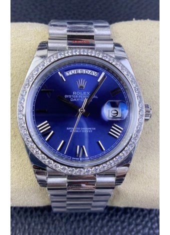 Rolex Day Date M228206-0015 Acero 904L 40MM - Dial Azul Reloj Réplica 1:1