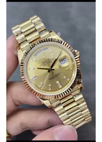Rolex Day Date Presidential Oro Rosado 18K Reloj 40MM - Dial Oro Calidad Espejo 1:1