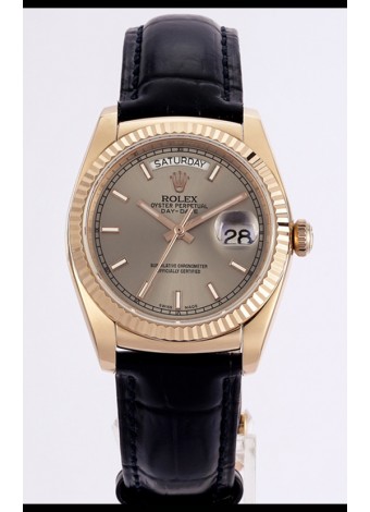 Rolex Day Date Reloj Oro Rosado Caja Acero 904L Dial Dorado 36MM - Calidad Espejo 1:1