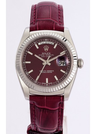 Rolex Day Date Reloj Caja Acero 904L Dial en Rojo 36MM - Calidad Espejo 1:1