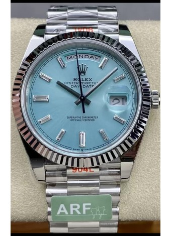 Rolex Day Date 904L Acero Inoxidable Reloj Dial Azul Tiffany 40MM - Calidad Espejo 1:1