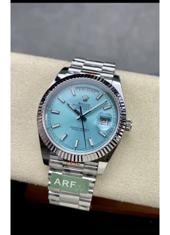 Rolex Day Date 904L Acero Inoxidable Reloj Dial Azul Tiffany 40MM - Calidad Espejo 1:1