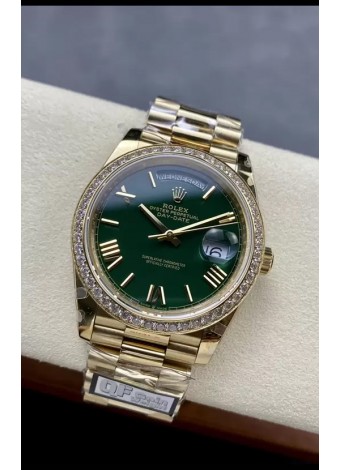 Rolex Day Date Presidential Reloj Oro Rosado 18K 40MM - Dial Verde Oliva Calidad Espejo 1:1