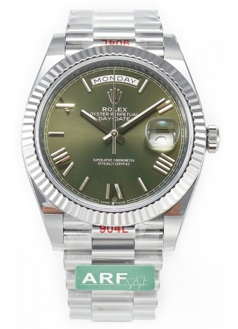 Rolex Day Date Presidential Reloj Acero Inoxidable Dial Verde 40MM - Calidad Espejo 1:1