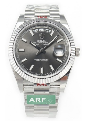 Rolex Day Date Presidential Acero Inoxidable Reloj Dial Gris 40MM - Calidad Espejo 1:1