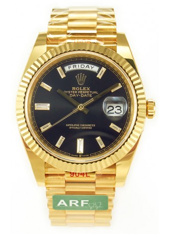 Rolex Day Date Presidential Reloj Oro Amarillo 18K 40MM - Dial Negro Calidad Espejo 1:1