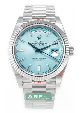 Rolex Day Date Acero Inoxidable 904L Reloj Dial Diamantes Azul Tiffany 40MM - Calidad Espejo 1:1