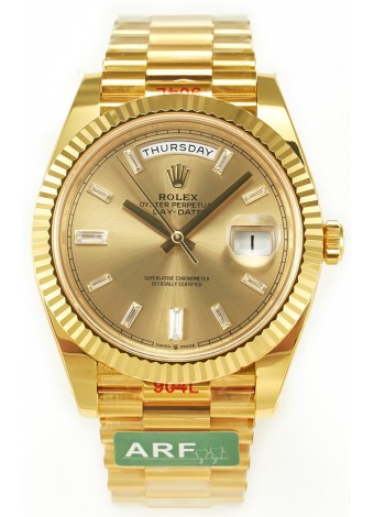 Rolex Day Date Presidential 18K Yellow Gold Watch 40MM - Gold Diamonds Dial Calidad Espejo 1:1