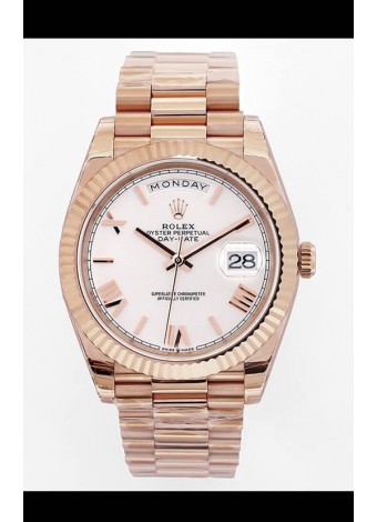 Rolex Day Date Presidential Reloj Oro Rosado 18K 40MM - Dial Verde Oliva Calida Espejo 1:1
