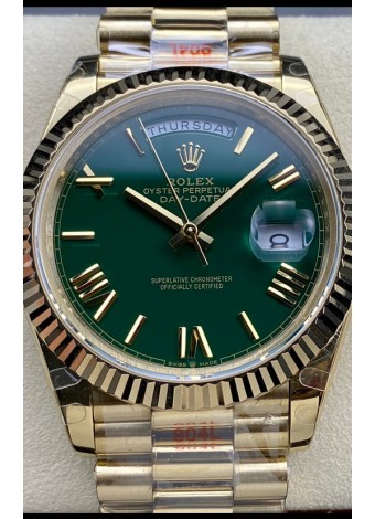Rolex Day Date Presidential Reloj Oro Rosado 18K 40MM - Dial Verde Oliva Calidad Espejo 1:1