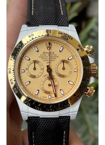 Rolex Cosmograph Daytona DiW Golden Essence Reloj Fibra de Carbono Movimiento Cal.4130