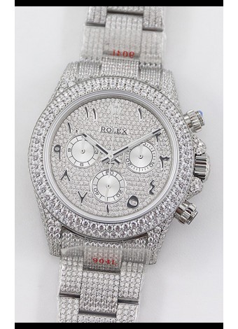 Rolex Cosmograph Daytona Acero 904L ICED OUT Movimiento Cal.4130 - Reloj Acero 904L