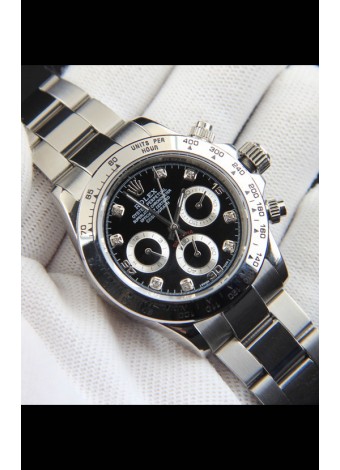 Rolex Daytona Movimiento Japonés Reloj Réplica en Dial Negro 