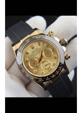 Rolex Daytona Movimiento Japonés Caja de Oro Reloj Réplica en Dial Dorado 