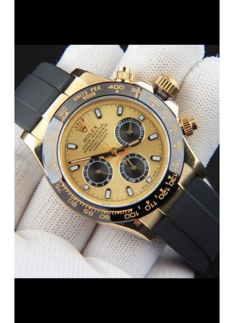 Rolex Daytona Movimiento Japonés Caja de Oro Reloj Réplica en Dial Dorado 