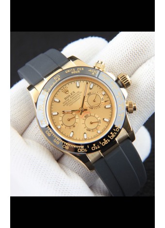 Rolex Daytona Movimiento Japonés Caja de Oro Reloj Réplica en Dial Dorado 