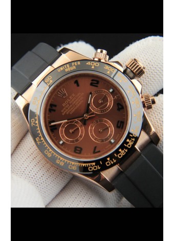 Rolex Daytona Movimiento Japonés Caja de Oro Reloj Réplica en Dial Marrón 