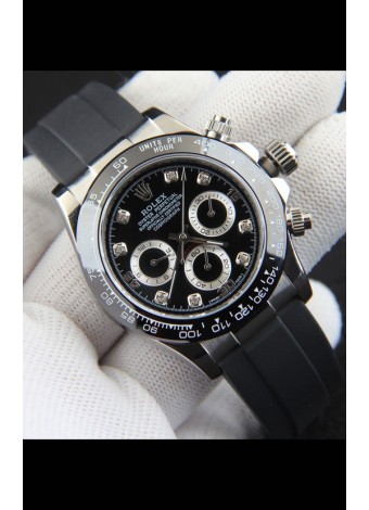 Rolex Daytona Movimiento Japonés Caja Acero Reloj Réplica en Dial Negro