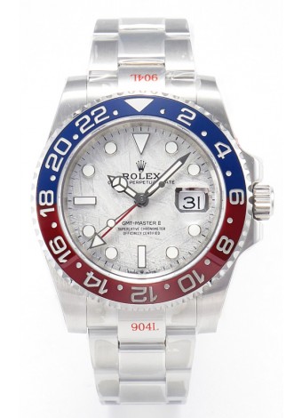 Rolex GMT Masters II Super Clone 126720 Cal.3285 Dial Blanco Meteorito Acero 904L en Correa Oyster Réplica Suiza