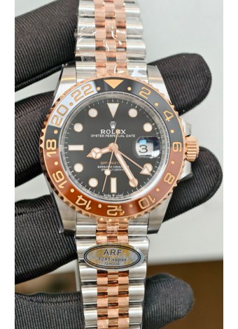 Rolex GMT Masters II Super Clone Root Beer 126711CHNR Dial Rosado Negro Reloj Réplica Suizo 