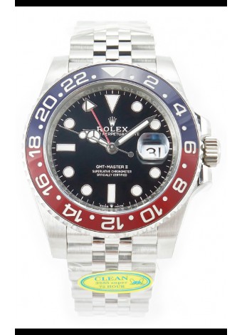 Rolex GMT Masters II 126710BLRO Cal.3285 72 Hours Correa Power Jubilee Réplica Suiza Acero 904L