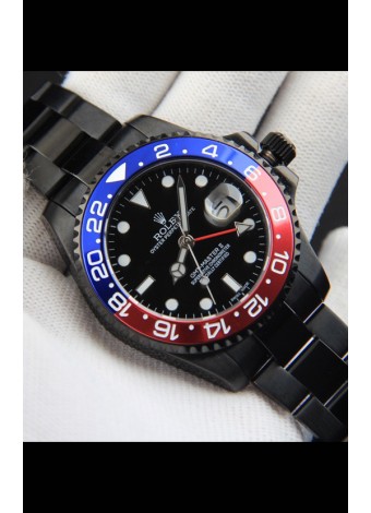 Rolex GMT Masters II Movimiento Japonés Reloj Réplica Caja en Revestimiento PVD 