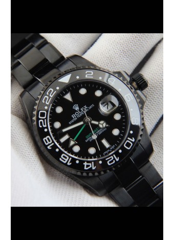 Rolex GMT Masters II Movimiento Japonés Reloj Réplica Caja en Revestimiento PVD 