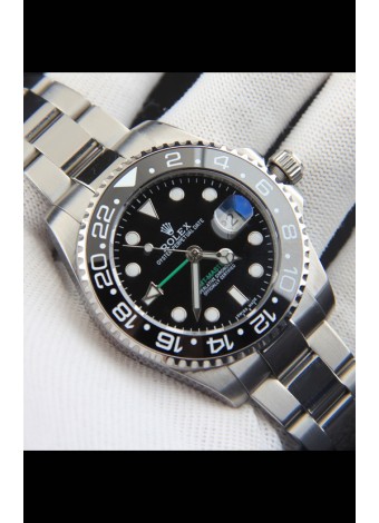 Rolex GMT Masters II Movimiento Japonés Reloj Réplica Caja Acero Dial Negro