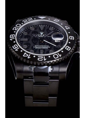 Rolex GMT Suizo "Titan Revenge" Todo Negro Reloj Réplica Suizo Movimiento ETA 3186 