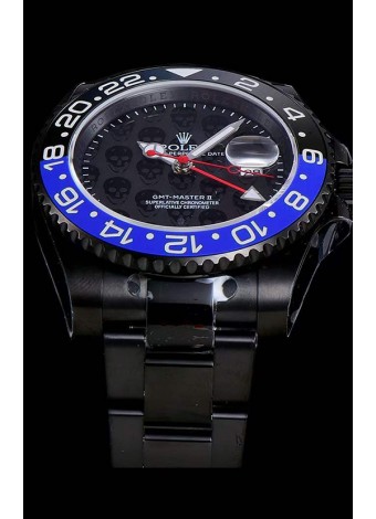 Rolex GMT Suizo "Titan Revenge" Negro y Azul Reloj Réplica Suizo Movimiento ETA 3186