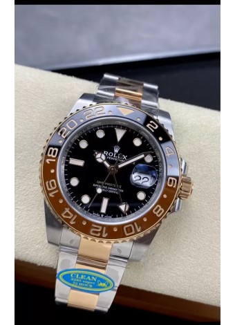 Rolex GMT Masters II M126711CHNR-0002 Oro Everose de Dos Tonos Réplica Suiza Reloj Espejo 1:1