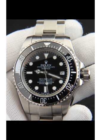 Rolex Sea Dweller Movimiento Japonés Reloj Réplica Dial Negro 44MM