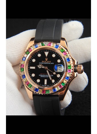 Rolex Yachtmaster Oro Everose Japonés Reloj Réplica- 40MM