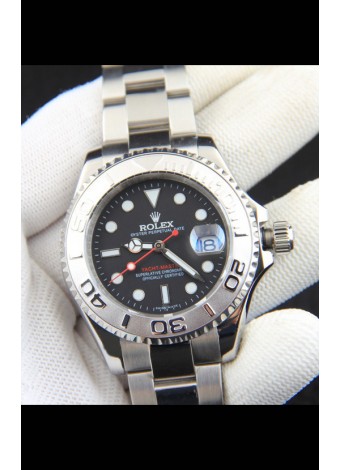 Rolex Yachtmaster Acero Inoxidable Japones Reloj Réplica- 40MM - Dial Negro 