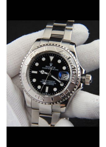 Rolex Yachtmaster Acero Inoxidable Japones Reloj Réplica- 40MM - Dial Negro 