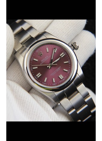 Rolex Oyster Perpetual Movimiento Japonés Reloj Réplica36MM - Dial Burdeos